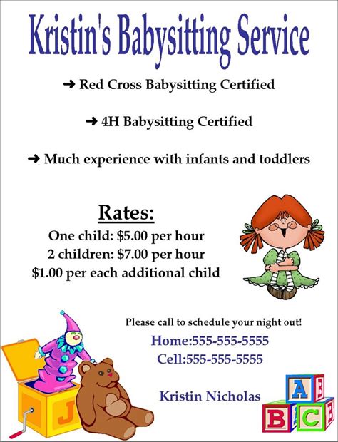 10 best Babysitting Flyer Template images on Pinterest | Babysitting ...