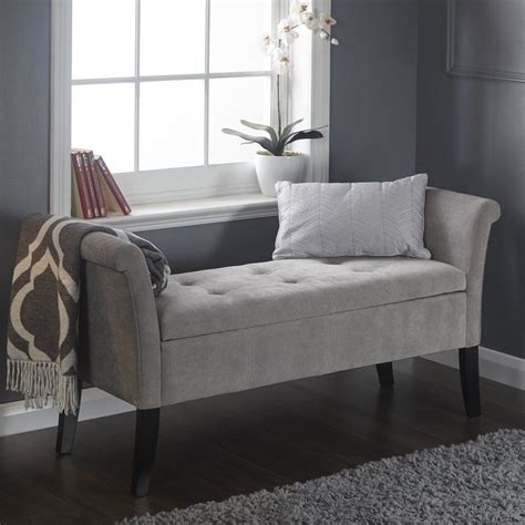 Laconia Upholstered Storage Bench | Storage bench seating, Storage bench bedroom, Hallway seating