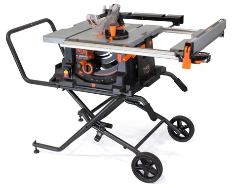 WEN 15A 10-Inch Jobsite Table Saw with Rolling Stand