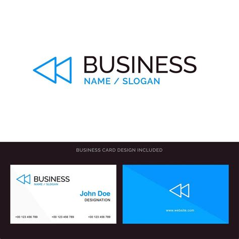 Arrow Back Reverse Rewind Blue Business logo and Business Card Template Front and Back Design ...