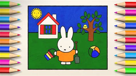 How to Draw & Color Miffy | Kids Learn Drawing | Coloring Pages for Children - YouTube