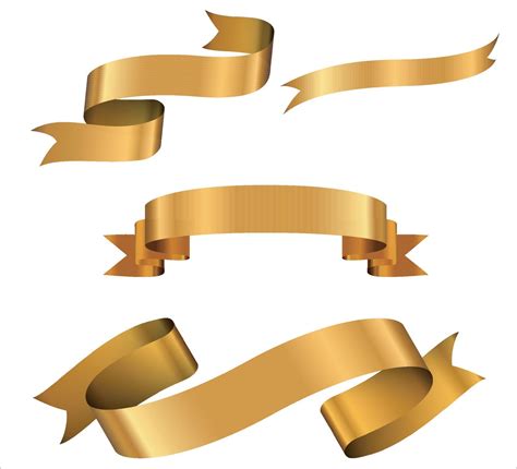 Golden ribbon banners. Set of gold ribbons. 2243581 Vector Art at Vecteezy