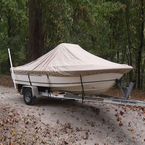 600D PU Coated Heavy Duty Trailerable Boat Cover,18.7'-19.6'X102",BAY STYLE V-HULL CENTER ...