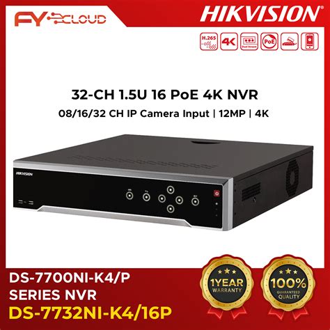 Hikvision DS-7732NI-K4/16P 32-ch 1.5U 16 PoE 4K NVR | Hikvision | DS ...