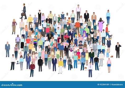 Crowd of Different People, Vector Illustration Stock Vector - Illustration of color, group: 92284189