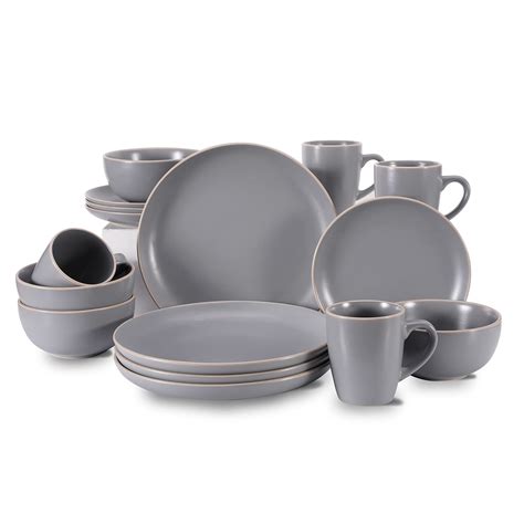 Buy 16 Piece Dinnerware Set, Stoneware dish set Service for 4, Kitchen Plates And s Set with ...