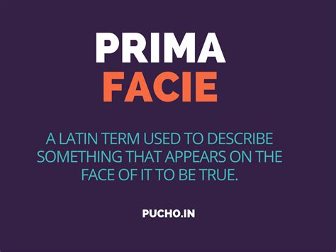 Prima Facie Meaning in Law