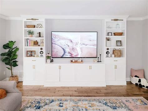 Modern White Built-in TV Entertainment Center Ideas - Soul & Lane