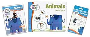 Amazon.com: Brainy Baby Animals DVD, Animals Board Book and Animals Flashcards: Apes to Zebras ...