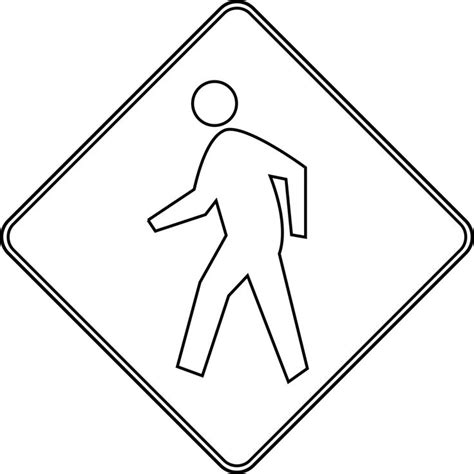 Pedestrian Crossing, Outline | Pedestrian, Crossing sign, Pedestrian ...