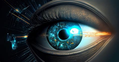 Premium Photo | Cybernetic eye wearable technology concept