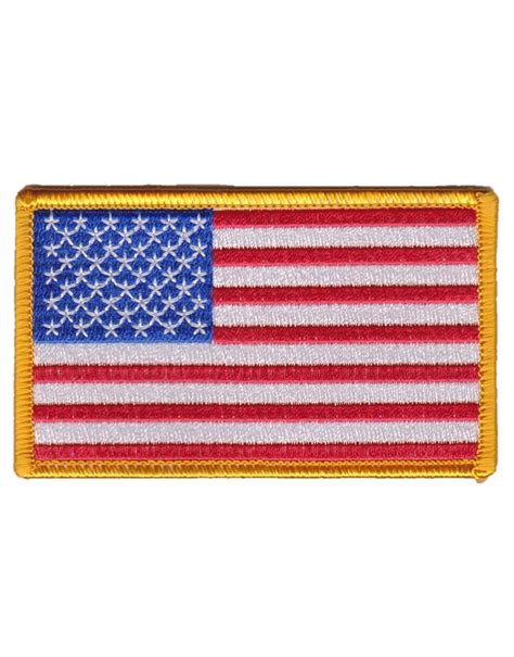 USA American Flag Patch Army Military Badge Gold Border Royal Blue Patch Forward | American flag ...