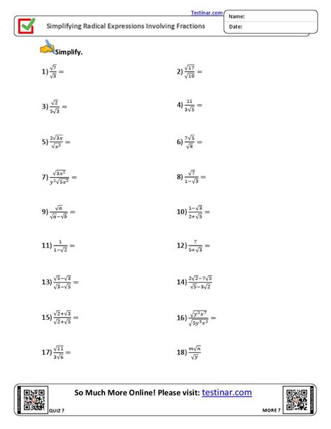 Simplifying Radical Expressions Maze Worksheet | Made By Teachers ...