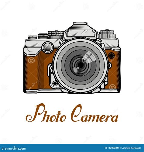 Retro Camera Logo. Vintage Photocamera Stock Vector - Illustration of ...