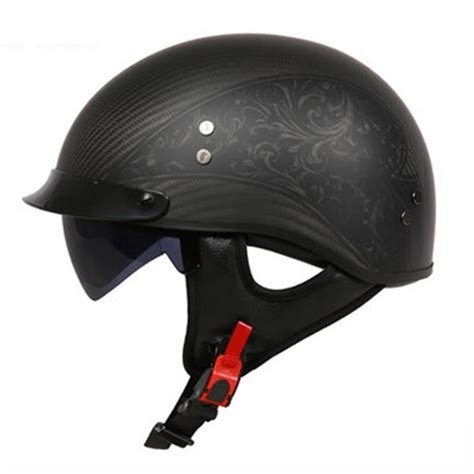 DOT Approved Carbon Fiber Half-Faced Motorcycle Helmet | Motorcycle ...