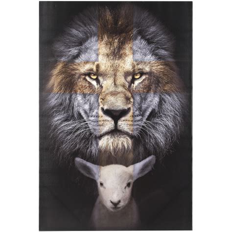 Renewing Faith, The Lion & The Lamb Wall Decor, Canvas, 36 x 24 Inches ...