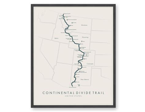 Continental Divide Trail Map Hiking Trail Poster Amazing - Etsy