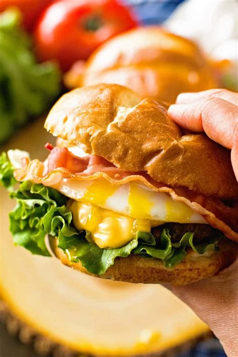 Cheesy Bacon Burger with Fried Egg - Gimme Some Grilling