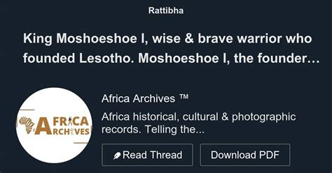 King Moshoeshoe I, wise & brave warrior who founded Lesotho. Moshoeshoe I, the founder and king ...