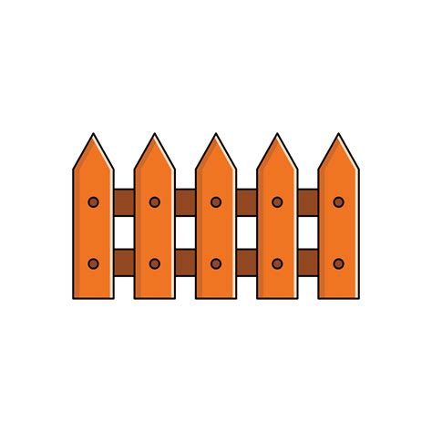 Kids drawing Cartoon Vector illustration cute fence icon Isolated on ...