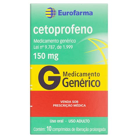 Cetoprofeno 150mg Genérico Eurofarma 10 Comprimidos De Liberação Prolongada