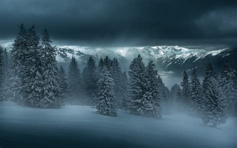 Winter Night Mountains HD Wallpapers - Wallpaper Cave