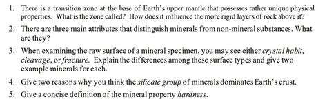 Solved 1. There is a transition zone at the base of Earth's | Chegg.com