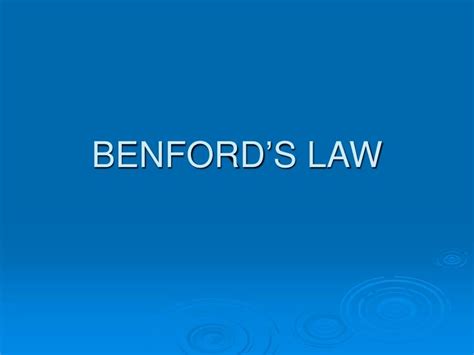 PPT - BENFORD’S LAW PowerPoint Presentation, free download - ID:6689924