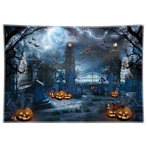 Buy Allenjoy 8x6ft Fabric Halloween Haunted Graveyard Photography ...