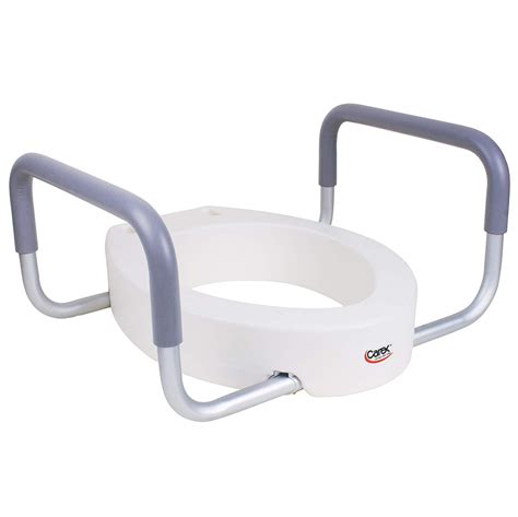 Carex Raised Toilet Seat With Handles - For Standard Elongated Toilets ...