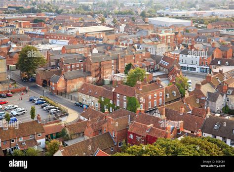 Aerial view of Grantham Lincolnshire Stock Photo - Alamy