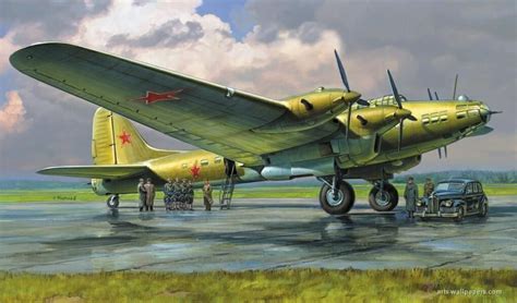 Soviet Pe-8 | Aircraft painting, Aircraft art, Aviation art