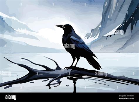 crow watercolor art illustration Stock Vector Image & Art - Alamy