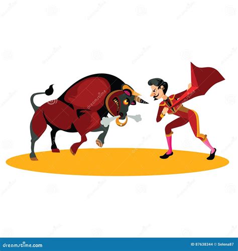 Matador Fighting with a Bull Stock Vector - Illustration of bullmatador ...