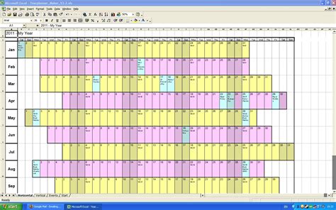 Annual Calendar Planner Excel Spreadsheet - Template Calendar Design