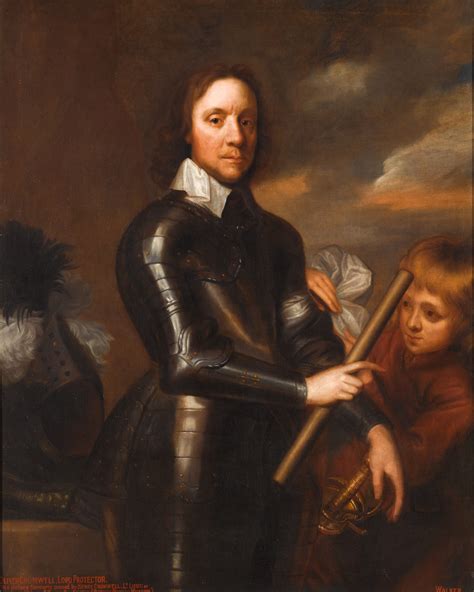 Portrait of Oliver Cromwell, Lord Protector (1599-1658), three-quarter-length, in armour ...