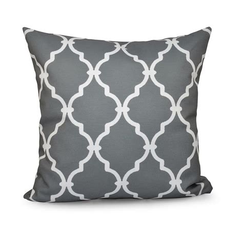 16 in. x 16 in. Trellis Grey Decorative Pillow-PGN6GY5-16 - The Home Depot