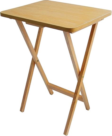 Premier Housewares Folding Snack Table, Laptop Table - Natural Wood ...