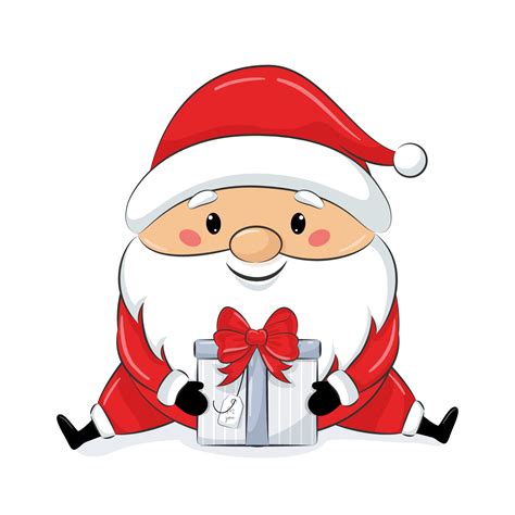 Cute Santa Claus with gift. Merry Christmas design. 3596709 Vector Art ...