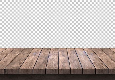 Premium PSD | Wood table top isolated on transparent