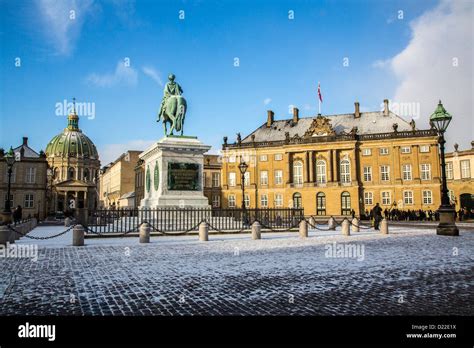 Amalienborg, Palace, royal palace. In winter. Copenhagen, Denmark, Europe Stock Photo - Alamy