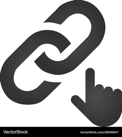 Link icon with click hand internet concept Vector Image