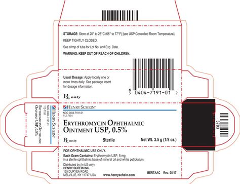 Erythromycin Ophthalmic Ointment - FDA prescribing information, side ...