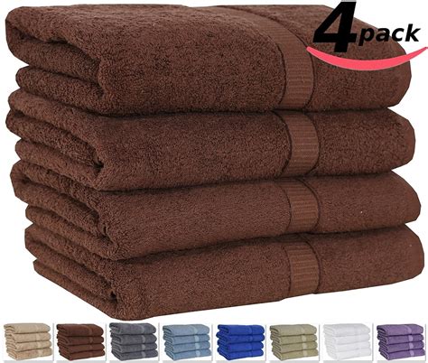 Utopia 100% Cotton Bath Towels, Ringspun Cotton 4-Pack - Dark Brown (26" x 52") - Walmart.com