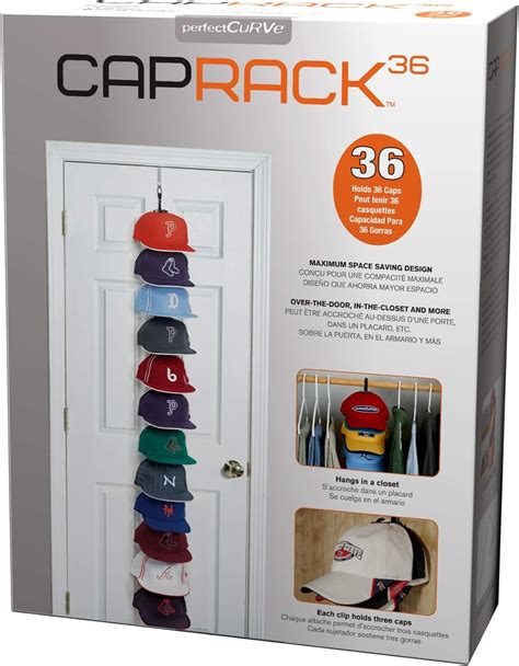 Perfect Curve Cap Rack System - Baseball Cap Organizer, Holds 36 Caps ...