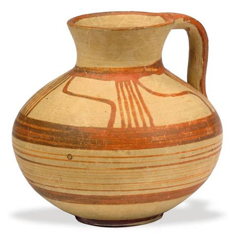 A MYCENAEAN POTTERY JUG , CIRCA 14TH-12TH CENTURY B.C. | Christie's