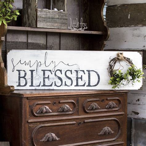 Farmhouse Decor, Simply Blessed Sign, Farmhouse Sign, Farmhouse Wood Sign, Rustic Wood Signs ...