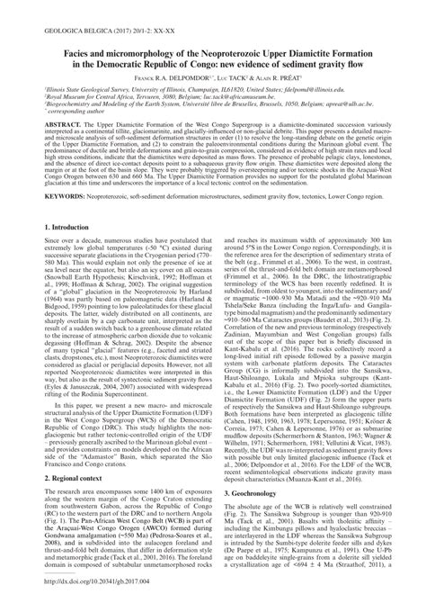 (PDF) Facies and micromorphology of the Neoproterozoic Upper Diamictite Formation in the ...