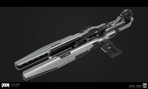 ArtStation - DOOM: Gauss Cannon, Cameron Kerby Sci Fi Weapons, Weapon Concept Art, Weapons Guns ...