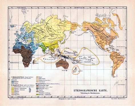 Meyers Konversations-Lexikon Map of Human Races (1885–90). [2048x1625 ...